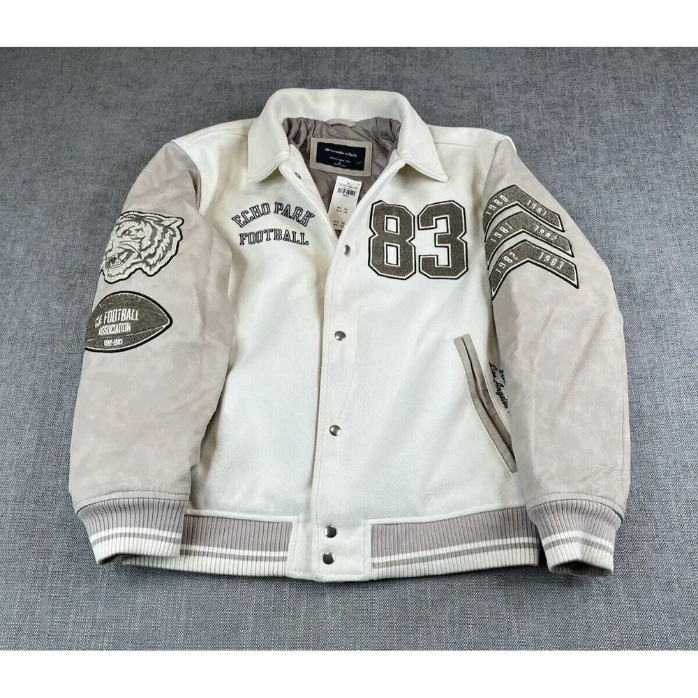 *NWT* Abercrombie & Fitch Echo Park Football Varsity Bomber Letterman Jacket (S) - Picture 2 of 16